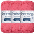 Premium Mercerized Cotton Yarn for Crochet & Knitting – Fingering Weight 4-Ply, 50g (1.76 oz) / 125 m (136 yds), High-Gloss, Anti-Splitting, Fade-Resistant Cotton, Azalea Pink (Pack of 3) - color: Azalea Pink