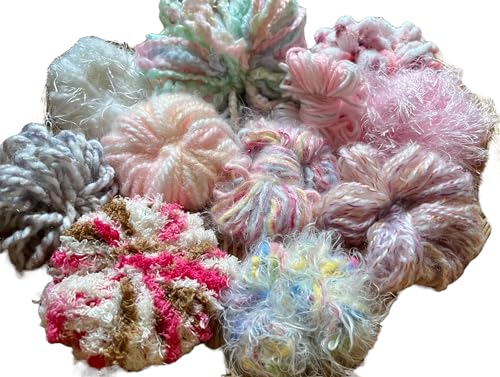 10 Pack of Assorted Light Colors/Pastel Novelty Yarn