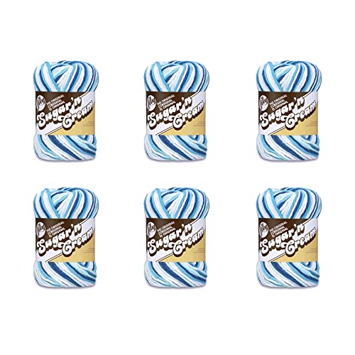 Lily Sugar'N Cream Hippi Yarn - 6 Pack of 57g/2oz - Cotton - 4 Medium (Worsted) - 95 Yards - Knitting/Crochet - color: Hippi, size: 6 Pack, style: Sugar'N Cream