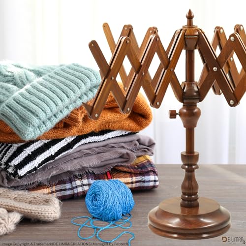 Rosewood Yarn Winder - Large Wooden Yarn Winder for Crocheting Handcrafted - Heavy Duty Natural Ball Winder - Best Wooden Yarn Bowl (Beech Wood Swift with) - color: BEECH WOOD SWIFT WITH