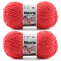 Skinny Chenille Yarn for Crocheting, #2 Red Soft Baby Blanket Fluffy Yarn | 2 Pack of 314 Yds, 3.5 Oz Sport Fingering Weight Fine Yarn, Plush Thin Velvet Yarn for knitting Blankets, Amigurumi Yarns - color: Red