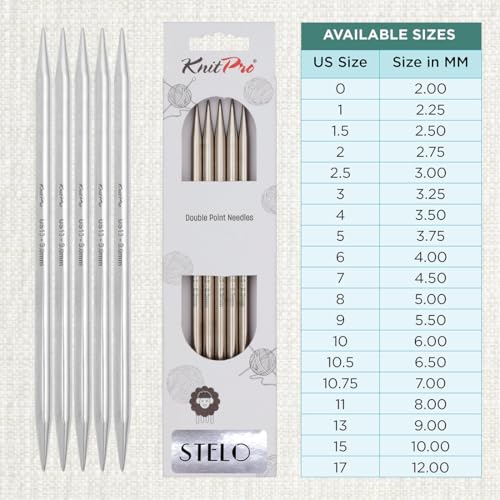 KnitPro Stelo Double-Pointed Needles 8" (20cm) | US Size 13 (9mm) - size: US Size 13 (9mm)