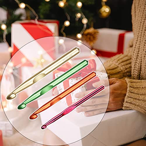 Large Sizes Crochet Hooks 4 pcs Long Crochet Needles Set QLRFFLJOY 8mm 10mm 12mm 15mm Aluminum Alloy Crochet Hook DIY Yarn Weaving Tools for Knitting Blanket, Shawl and Carpet - color: Aluminum Alloy