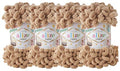 4 skn/Ball Alize Puffy Baby Big Loop Blanket Yarn 100% Micropolyester Soft Yarn 400gr 39.3 yds (262-Beige) - color: 262-Beige