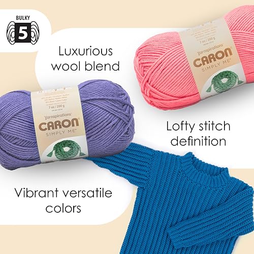 Caron Simply Me Citrine Yarn - 2 Pack of 200g / 7oz - 62% Acrylic 20% Nylon 18% Wool - #5 Bulky - 246Yards - Knitting/Crochet - color: CITRINE