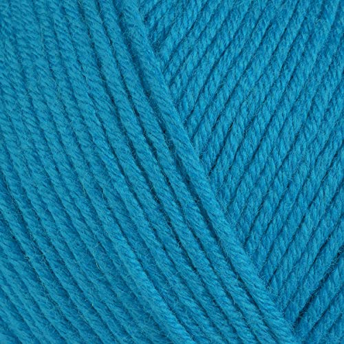 Estako Happy Cotton 60% Cotton 40% Acrylic Yarn, Sport 2, Dark Turquoise | soft, fine, 50 g, 180 yds, baby clothes, amigurumi, 2-3 mm hook, summer tops, hats, blankets - color: 4240 - Dark Turquoise, size: 1 Skein