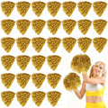Vinsot 40 Pcs Cheerleading Pom Poms Bulk, Metallic Foil School Spirit Shakers Cheer Pom Poms with Plastic Long Handle for Soccer Basketball Sport Dance Team Squads Fan Celebration - color: Gold