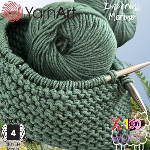 YarnArt Unique Imperial Merino Yarn - 100% Extra Fine Merino Wool, Luxurious Soft Yarn for Knitting, Crocheting, Baby Clothes, Scarves, Sweaters, 1.76 oz/50g, 109 yds (3333) - color: 3333