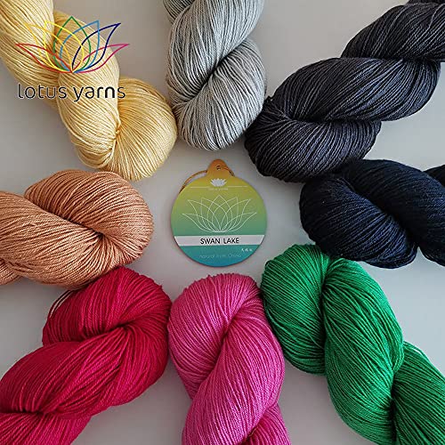 Lotus Yarns Swan Lake Lace Weight 50% Cashmere 40% Fine Wool 10% Angora Blended Hand Knitting Yarns for Comfortable Baby and Adult Clothing for Fashion Garment Baby Clothe (26) - color: 26