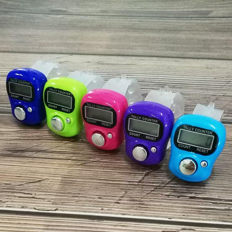 Jinshining Electronic Finger Counter Display Counter LED Digital Row Counter, Handheld Number Click Counter, Electronic Finger Counter Hand Tally Counter with Ring for Counter Counters Accessories - color: Rose red
