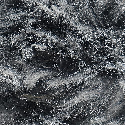 Estako Fur, 100% Polyester Faux Fur Yarn, Super Chunky Fluffy, Black Gray | soft, furry, fuzzy, plush, 100 g, 71 yds, teddy bears, pom poms, amigurumi, 8-10 mm needles - color: 40907 - Black Gray, size: 1 Skein