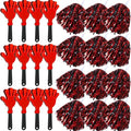24 Pcs Cheerleading Pom Poms and Hand Clappers Noisemakers Set for Team Spirit Items Sporting Events Football Baseball Cheering Essentials Party Favors Dance - color: Red and Black