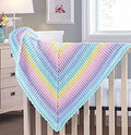 Baby Colors Squared Baby Blanket Crochet Kit, Soft Crochet Blanket Kit Includes Yarn and Pattern, Finished Size: 36" x 36"