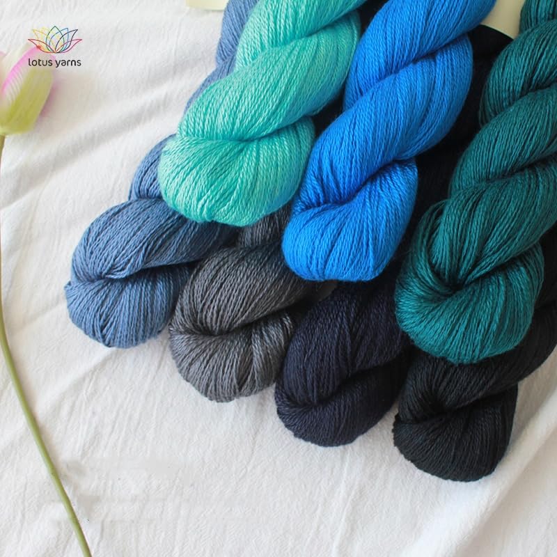 Silky Cashmere Fingering Weight Yarn Hand Knitting/Crochet for Fashion Garments (09-Royal Blue) - color: 09-Royal Blue