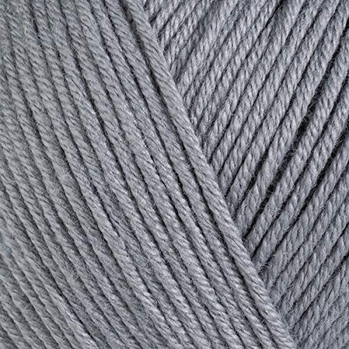 Estako Happy Cotton 60% Cotton 40% Acrylic Yarn, Sport 2, Grey, 4-Pack | soft, fine, 200 g, 720 yds, baby clothes, amigurumi, 2-3 mm hook, summer tops, hats, blankets - color: 4120 - Grey, size: 4 Skeins
