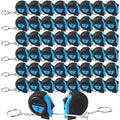 Xuhal 50 Pcs Mini Tape Measure Keychain Bulk, 3ft Retractable Favors, Blue - color: Blue