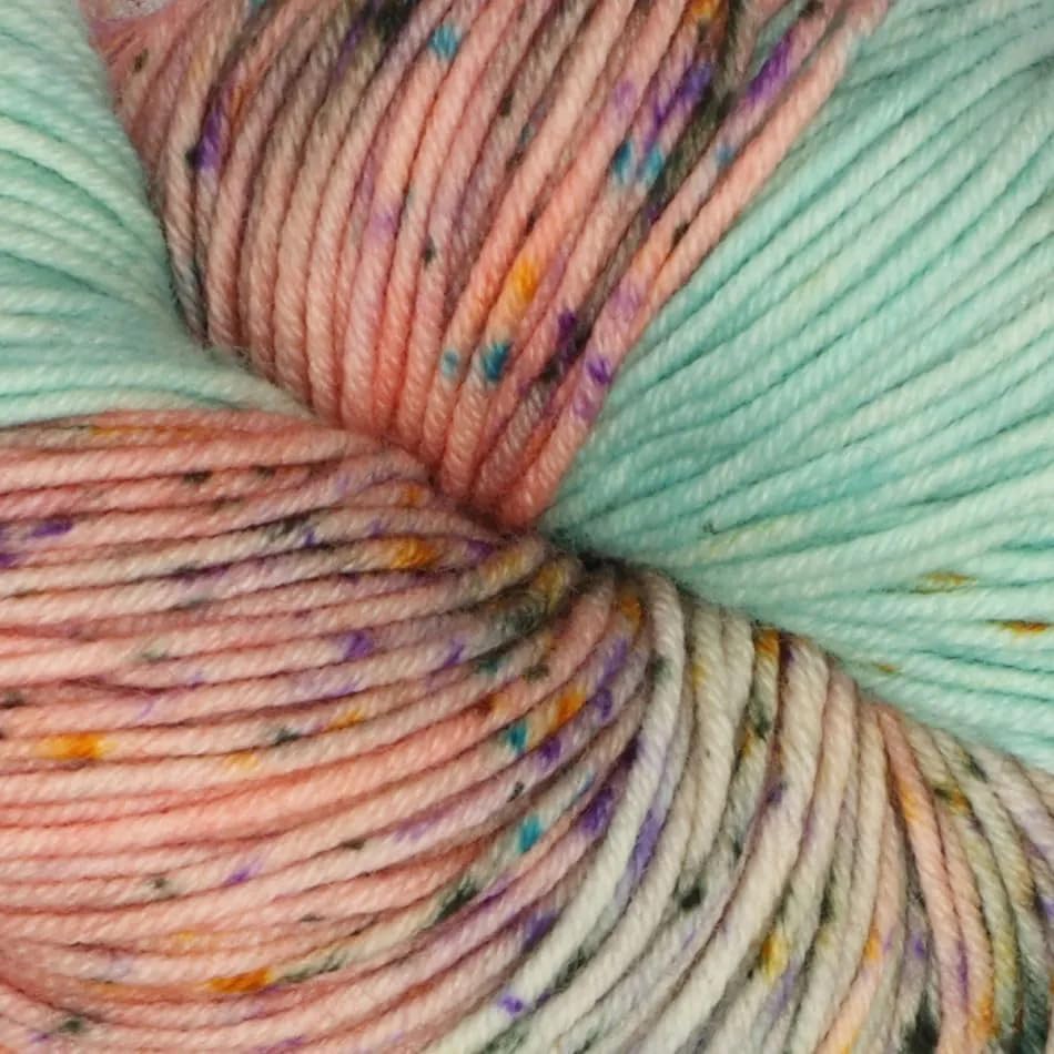 KnitPro Symfonie DK Weight Merino Wool Yarn 240yds, 100g, Bonnie Blooms | 100% Extrafine Merino, Hand Dyed, OEKO-TEX Certified, Superwash, Colorfast, #3 Yarn Skein for Knitting & Crochet - color: Bonnie Blooms