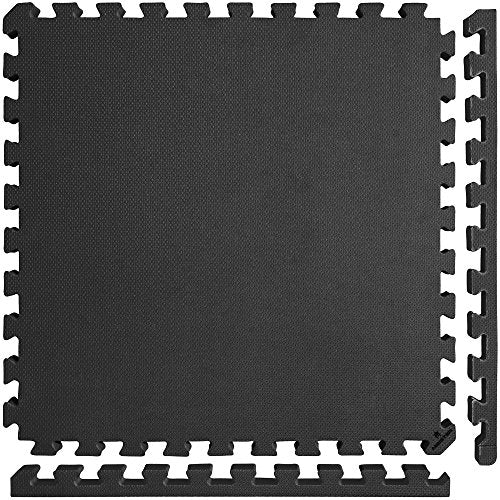 Meister X-Thick 1.5" Interlocking EVA Foam Mats - BK - 25 Tiles (100 Sqft) | Extra-thick 2X cushioning w/ anti-slip grip. 2' x 2' puzzle mats for wrestling, MMA, gymnastics, home gyms and play areas - color: Black, size: 25 Tiles (100 Sqft)