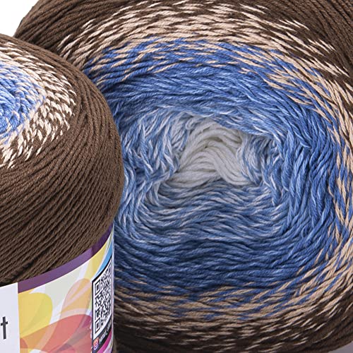 YarnArt Cotton Acrylic Blend - 55/45 Cotton Acrylic - 250g, 1094yds Multicolor - Fine, Sport Yarn - Rainbow Crochet - Skein - color: 320