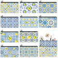 Reginary 20 Pcs Makeup Bags Gifts for Women Canvas Cosmetic Bags with Zipper Bulk Gift for Women Travel Purse Organizer Pouch Accessory, Toiletry Large Capacity, 7 x 4.3 Inch(Chinoiserie Lemon) - style: Chinoiserie Lemon