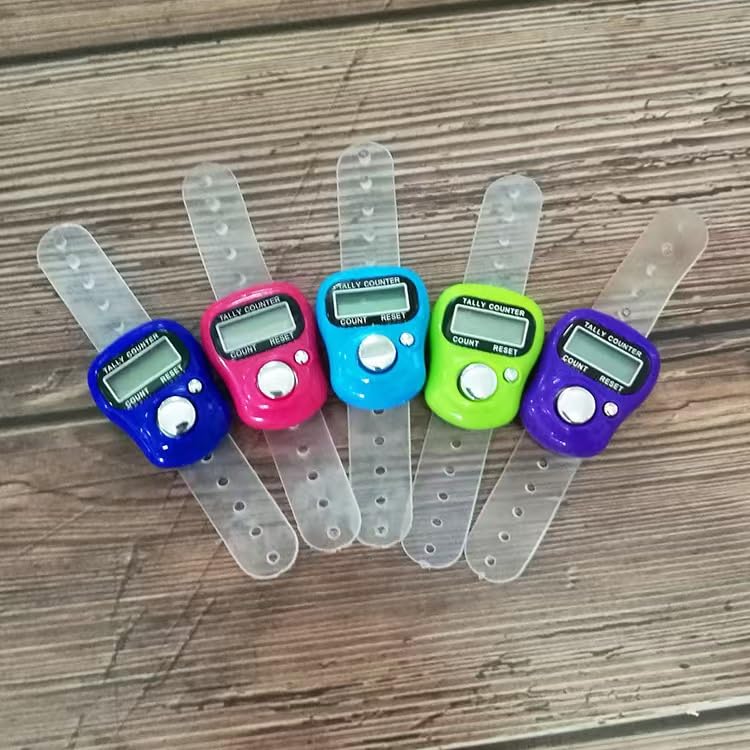 Jinshining Electronic Finger Counter Display Counter LED Digital Row Counter, Handheld Number Click Counter, Electronic Finger Counter Hand Tally Counter with Ring for Counter Counters Accessories - color: Rose red