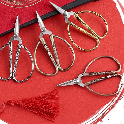 3.3-inch Small Sewing Embroidery Scissors, Stainless Steel Little Scissors Sharp Tip Detail Shears for Sewing Crafting, Art Work, Cross Stitch Cutting, Handcraft, Needlework DIY Tools Brassy - color: Brassy