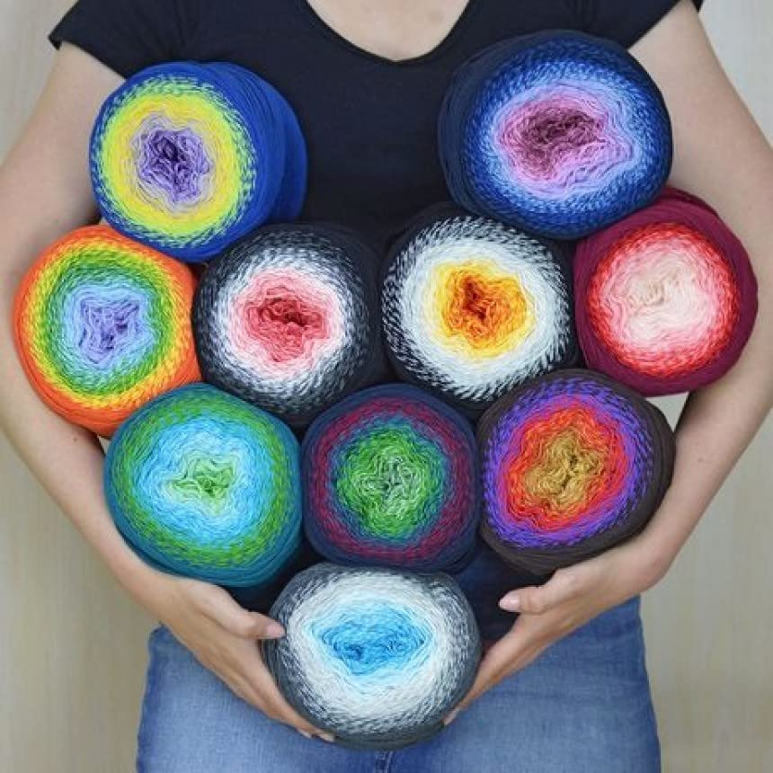 Yarn Art YarnArt Flowers Yarn 55% Cotton 45% Acrylic 250gr 1094yds Multicolor Cotton Yarn Rainbow Crochet Yarn Spring Summer - 1 Fine Sport Skein (311) - color: 311