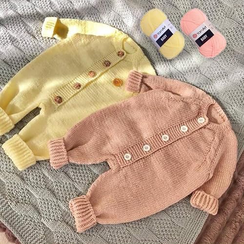 YarnArt Baby 100% Acrylic Knitting Yarn – 50g (150m) | Ultra-Soft & Lightweight | Baby & Kids’ Sensitive Skin Safe | Durable & Easy to Work with | Perfect for Knitting & Crochet (Baby, 1182) - color: Chocolate Brown, style: Baby