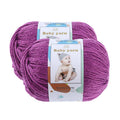 Baby Knitted Yarn - Merino Wool 10%, Cotton 40%, Nylon 50% Blended Soft Yarn Ball Suitable for Crochet Knitting, Baby Blankets and Clothes (Approximately 1.76 OZ/160 Yards)[2 Ball Set] (Deep Purple) - color: Deep purple