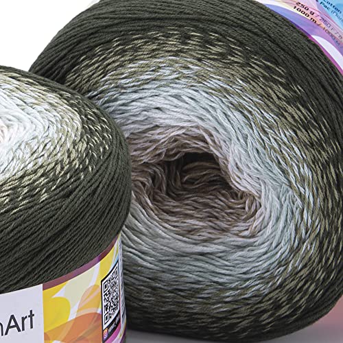 Yarn Art YarnArt Flowers Yarn 55% Cotton 45% Acrylic 250gr 1094yds Multicolor Cotton Yarn Rainbow Crochet Yarn Spring Summer - 1 Fine Sport Skein (311) - color: 311