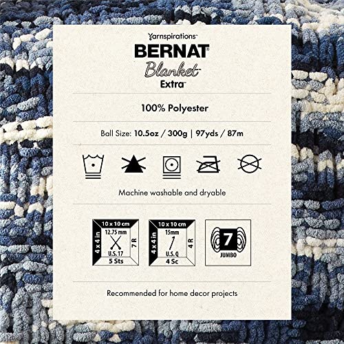 Bernat Blanket Extra Chunky Chenile Acrylic Yarn - (Pack of 2) - color: Silver Steel, size: 2 Pack