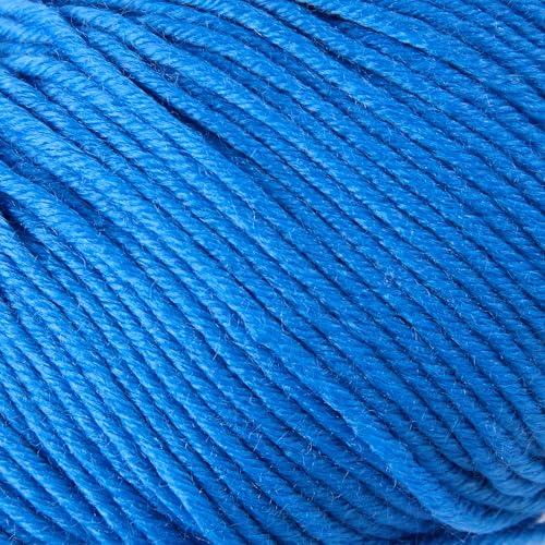 Merino Wool Yarn for Knitting & Crocheting - 35% Wool, 65% Acrylic - color: Blue, size: 2 Ball