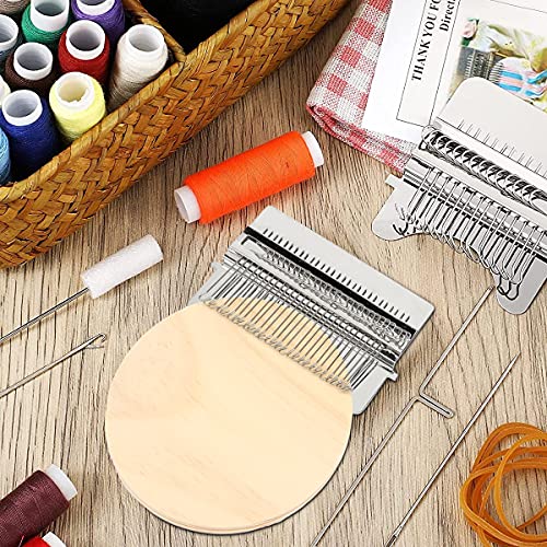 Small Loom Speedweve Type Weave Tool 28 Hooks Mini Wooden Weaving Loom Kit | Convenient Darning Loom Mending Loom Knitting Loom for Craft DIY Weaving Arts Darning Tool for Jeans, Socks and Clothes