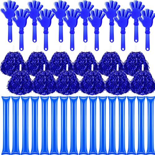 40 Pcs Blue Hand Clappers and blue Thunder Sticks Pom Poms Cheerleading Noise Makers for Sporting Events Football Games School Team Spirit Items Party Favors Dance - style: blue