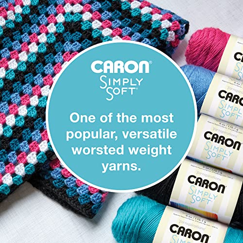 Caron Simply Soft Yarn for Crocheting & Knitting, Harvest Red, 3-Pack | #4 Worsted Medium, Soft 100% Acrylic Yarn for Crochet, Knitting, Blankets and Crafts, 315 Yards, 170.1g/6oz per skein - color: Harvest Red, style: Simply Soft