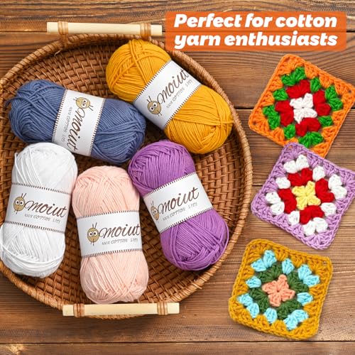 15 Pack 100% Milk Cotton Yarn for Crocheting, 750g/1968.5yd Baby Yarn for Crocheting Soft, Fuzzy 5 Ply Cotton Crochet Amigurumi Yarn for Puzzle/Clothes&Crafts(Set C) - color: 15 C