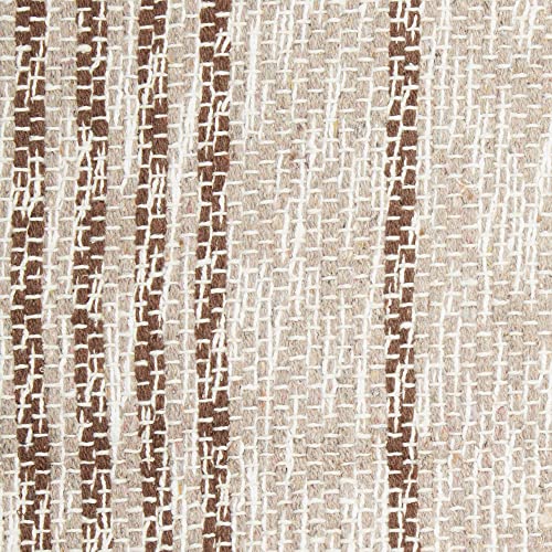 DII Woven Rag Rug Collection Recycled Yarn Variegated Rustic Stripe, 2x3', Leather Brown - color: Leather Brown