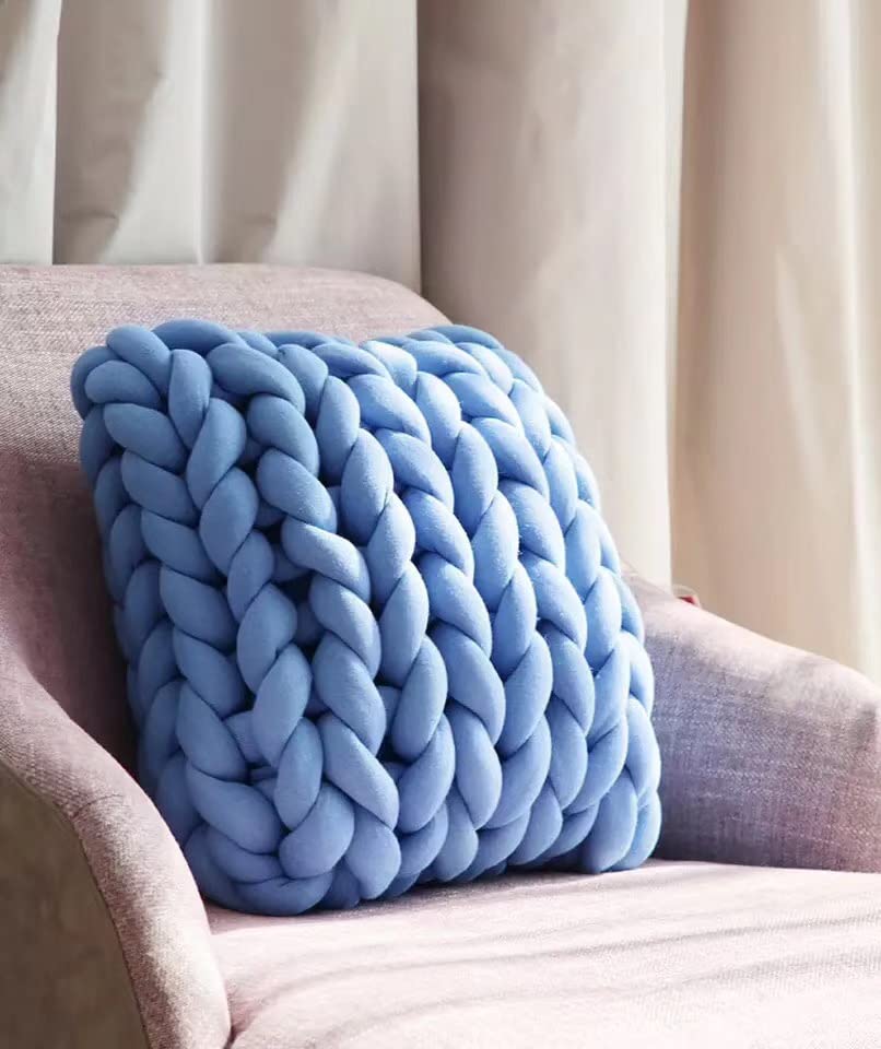Moon Waves Chunky Yarn for Arm Knitting Crochet Making Blanket Pets House(Light Blue) - color: Light Blue