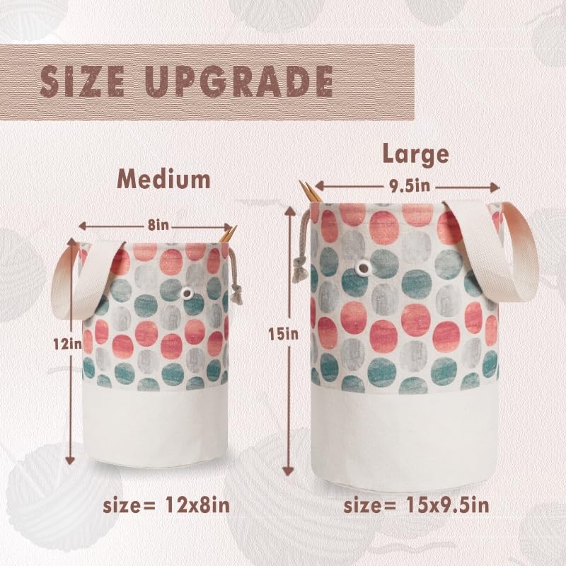 Yarn Bag, Knitting Crochet Bag, Portable Yarn Storage Bags Organizer for Crocheting Project, Store Skein Ball, Short Knitting Needle (Large, Point Shape) - color: Point Shape, size: Large
