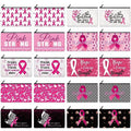 Reginary 20 Pcs Makeup Bags Gifts for Women Canvas Cosmetic Bags with Zipper Bulk Gift for Women Travel Purse Organizer Pouch Accessory, Toiletry Large Capacity, 7 x 4.3 Inch(Breast Cancer Awareness) - style: Breast Cancer Awareness
