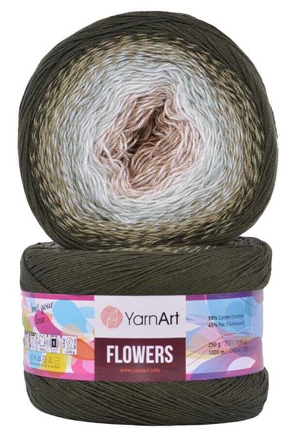 Yarn Art YarnArt Flowers Yarn 55% Cotton 45% Acrylic 250gr 1094yds Multicolor Cotton Yarn Rainbow Crochet Yarn Spring Summer - 1 Fine Sport Skein (311) - color: 311