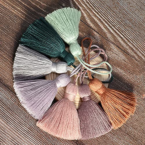 amokk Cute Chunky Bookmark Tassels with Cord Loop for Home Decor Tassels for Jewelry Making, Bookmark, DIY Craft - 5.31 in Length 14 Pieces (Multi) - color: Multi Color