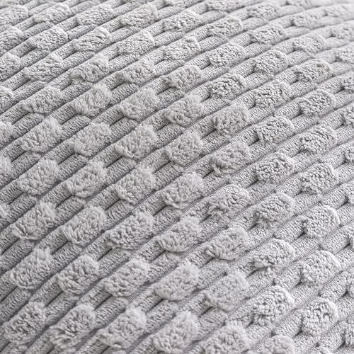 Set of 4 Neutral Decorative Throw Pillow Covers 12x20 Inch Corduroy Pillow Covers for Bed Couch Sofa Living Room Soft Cushion Cases - color: Neutral, size: 20" x 12" (Pack of 4)