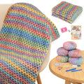 Aeelike Crochet Blanket Kit for Beginner, Easy Crochet Kits, Rainbow Gradient - color: Rainbow Gradient