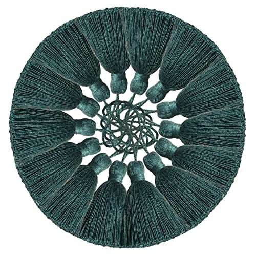 amokk Cute Chunky Bookmark Tassels with Cord Loop for Home Decor Tassels for Jewelry Making, Bookmark, DIY Craft - 5.31 in Length 14 Pieces (Dark Green) - color: Dark Green