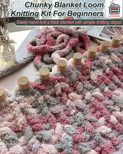 Chunky Blanket Loom Knitting Set, 1PCS Refill Chunky Yarn Blanket Knit Loom with Anti-Slip Pads, 13in/33cm Wooden Loom for Chunky Blanket, Chunky Knit Blanket Crochet Loom for Beginners - size: 1PCS Knitting Loom 13in(33cm)
