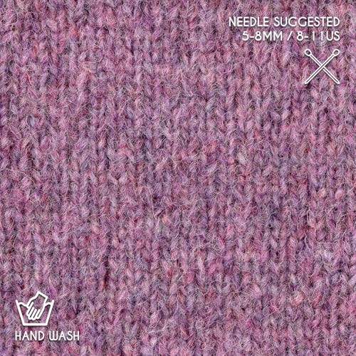 Super Air 4-Set Baby Alpaca - Soft and Fast Hand Knitting Yarn 7.05 oz/ 568 Yards - Melnage Berry - color: HF197 Berry Melange