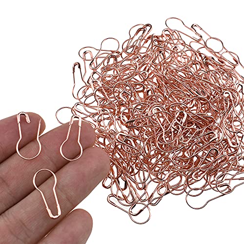 Hahiyo Bulb Metal Gourd Safety Pins 22mm Length Needle Fastener Closure Pear Shape Stitch Tag Marker Easy Use Spot Attach Sturdy Not Pop Ravel for Knit Sew Fabric Iron Rose Gold 350pcs - color: Rose Gold, size: 0.86 inch Rose Gold 350 Pcs