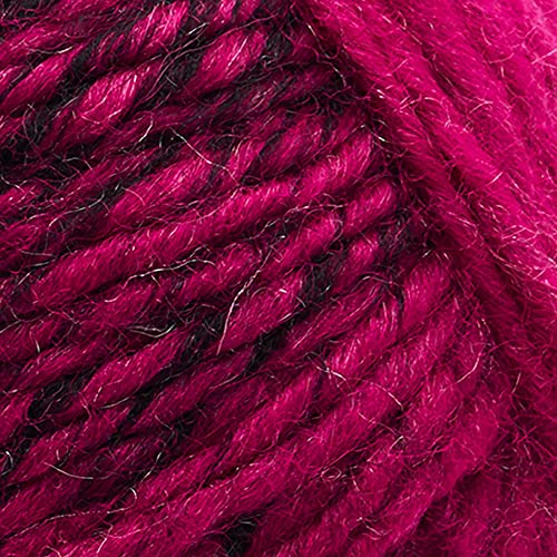 (1 Skein) Lion Brand Yarn Scarfie Bulky Yarn, Black/Hot Pink | Bulky Acrylic Wool Blend Knit & Crochet Fiber for Self-Striping Scarves, Colorful Cardigans, Chunky Blankets, Hats - color: Black/Hot Pink, size: 1 Pack