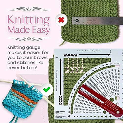Knitting Gauge Converter Tool Knitting Counter Calculator Density Ruler for Knitting Works Crafts